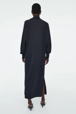 New COS WEŁNIANA SUKIENKA MAXI Z SZALEM