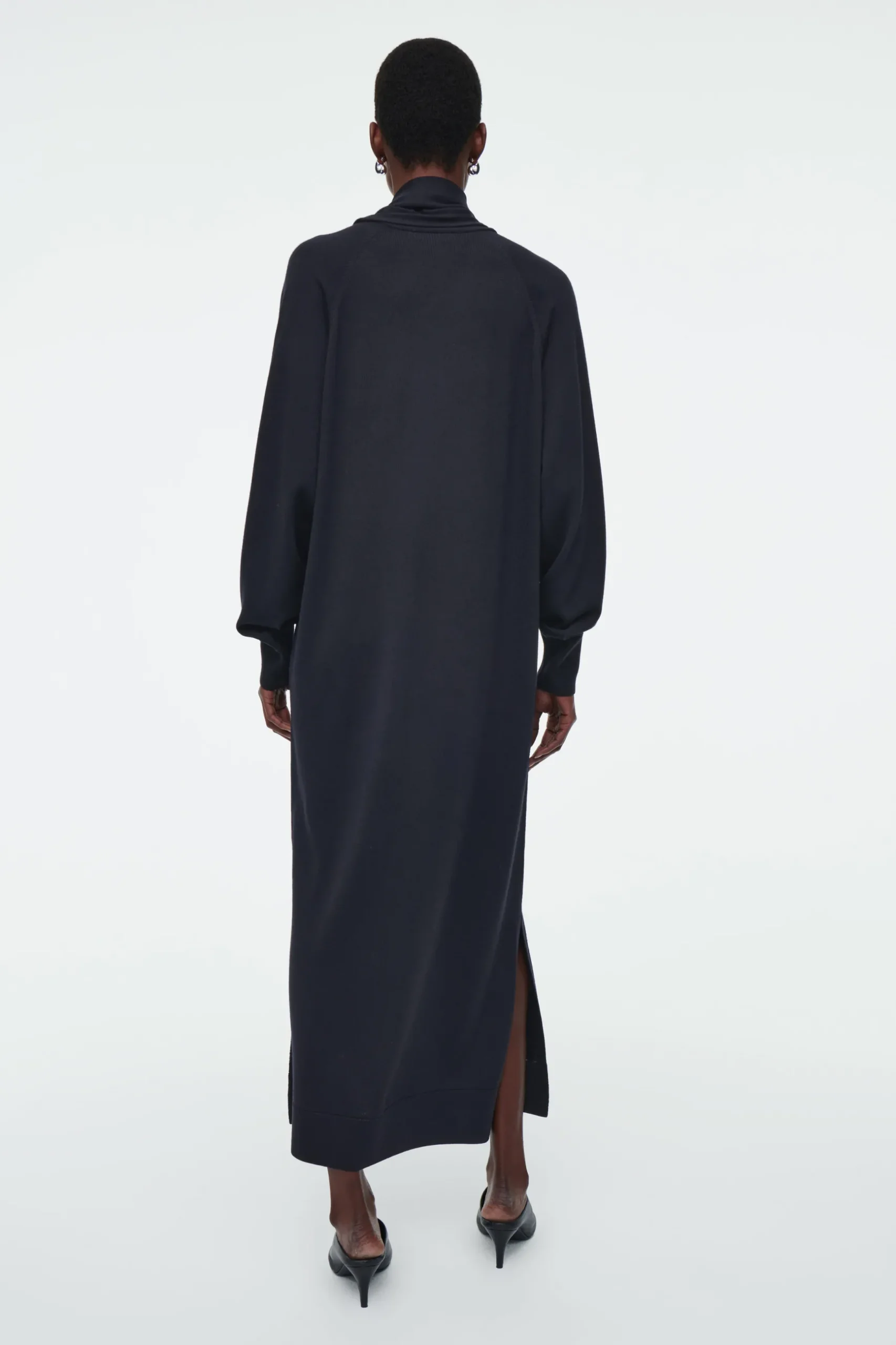 New COS WEŁNIANA SUKIENKA MAXI Z SZALEM