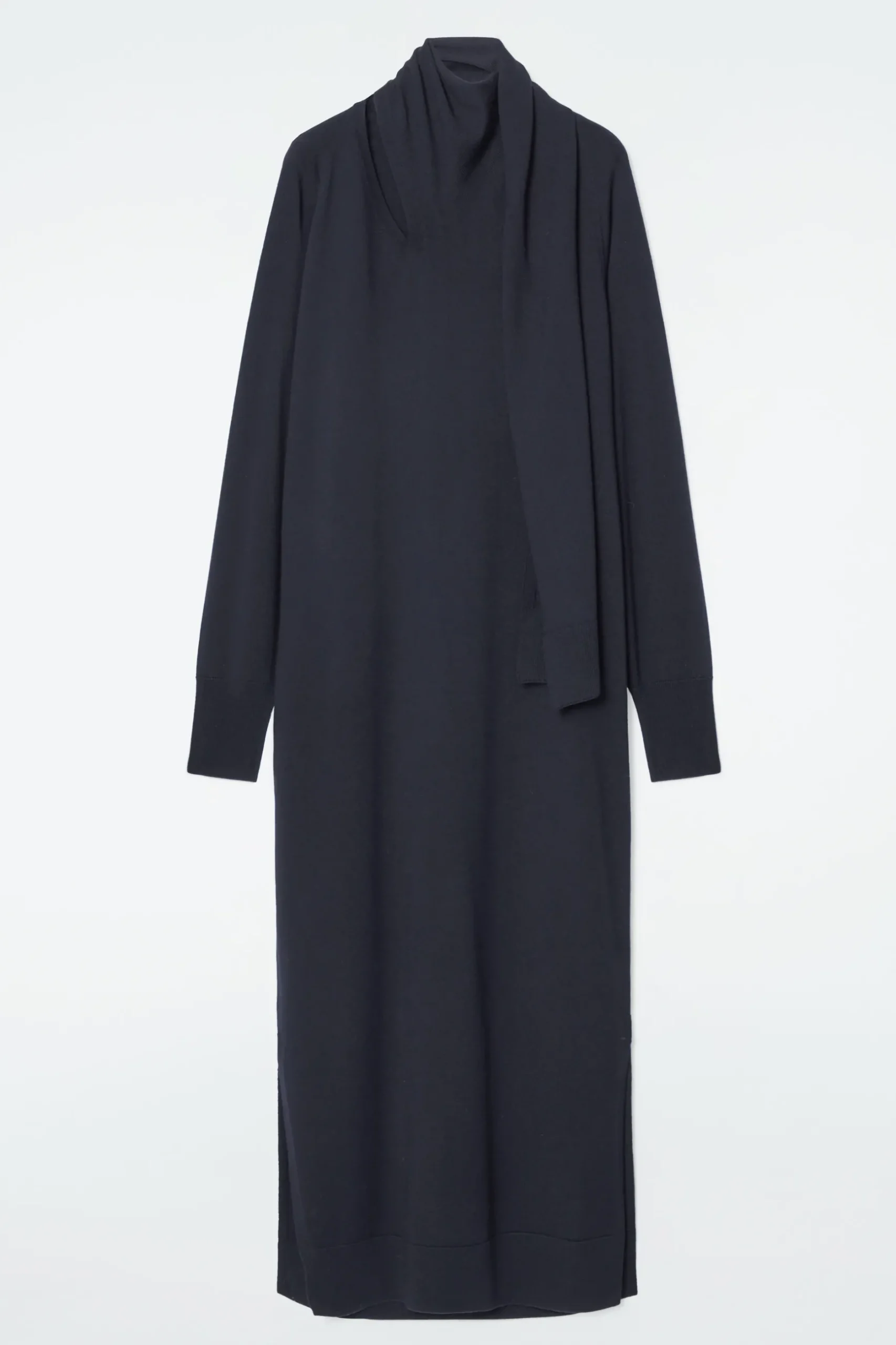 New COS WEŁNIANA SUKIENKA MAXI Z SZALEM