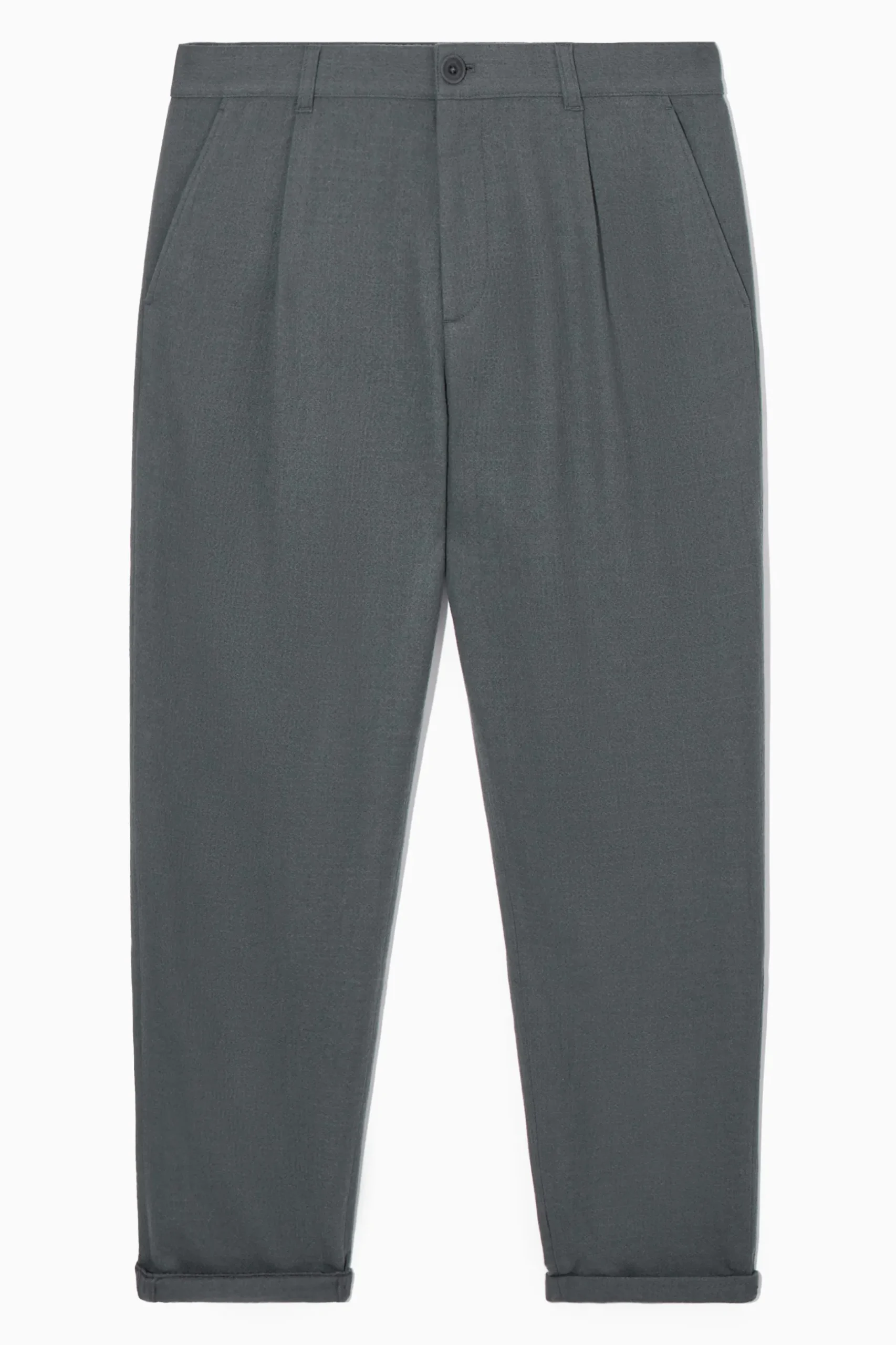 Hot COS WEŁNIANE SPODNIE CHINOS ZE ZWĘŻANYMI NOGAWKAMI Ciemnoturkusowy