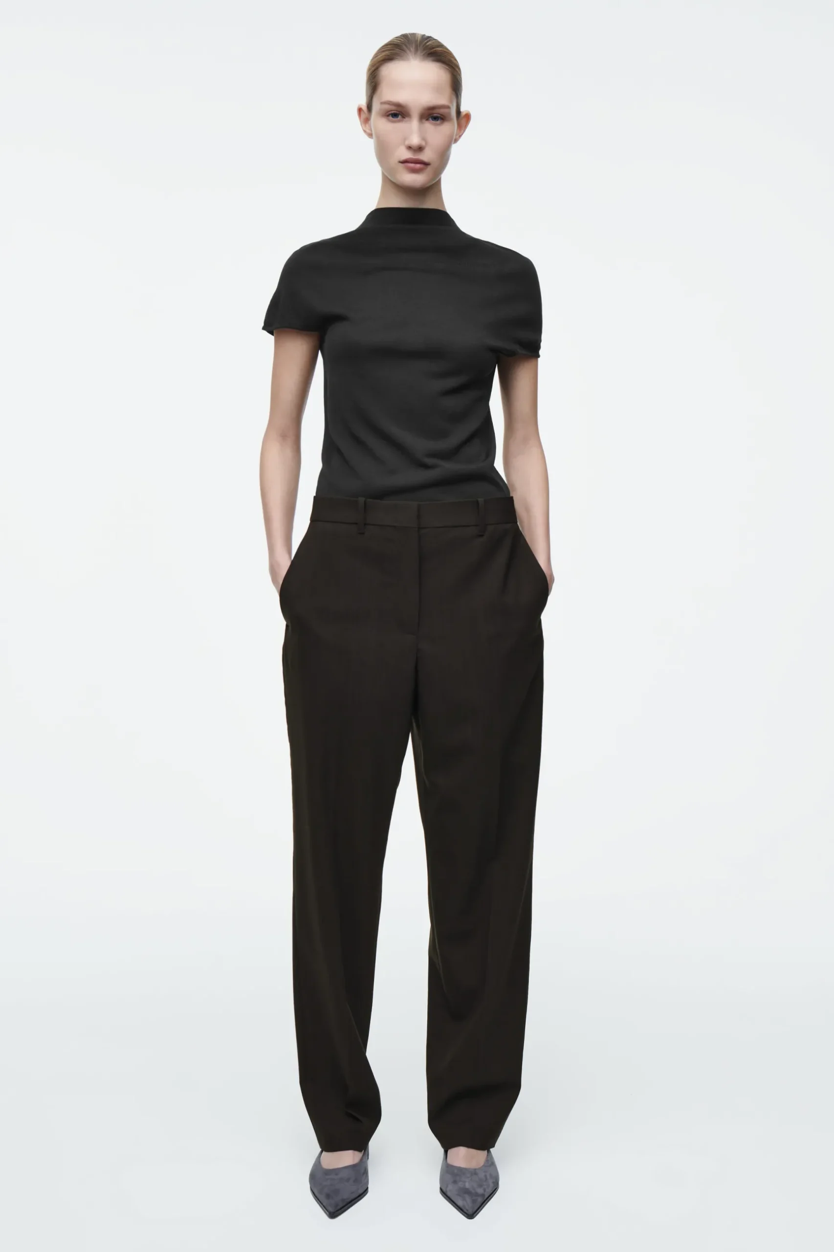 Fashion COS WEŁNIANE SPODNIE GARNITUROWE