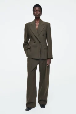 Online COS WEŁNIANE SPODNIE TYPU BARREL – RELAXED FIT