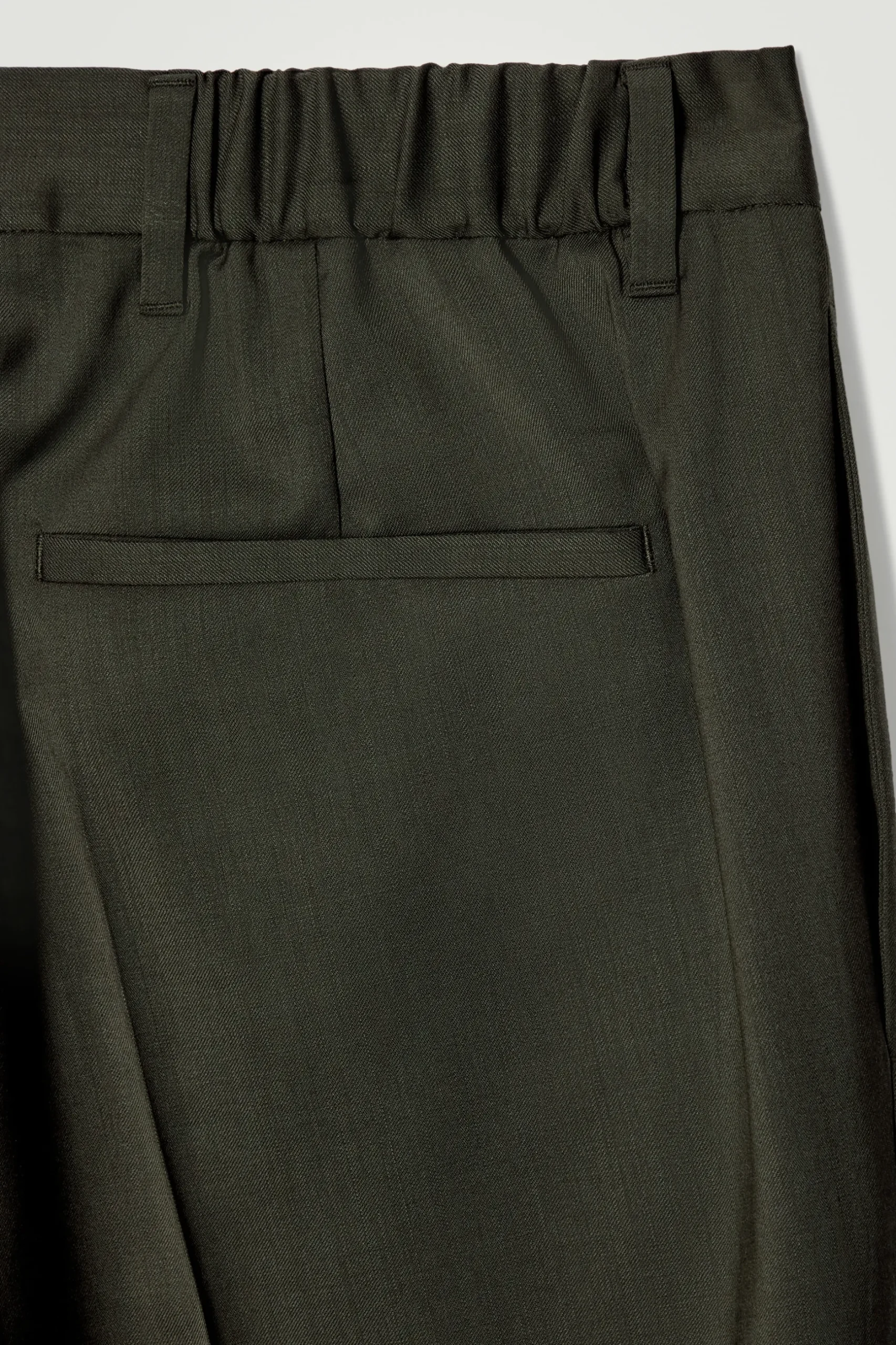 Outlet COS WEŁNIANE SPODNIE Z PROSTYMI NOGAWKAMI Ciemnykhaki