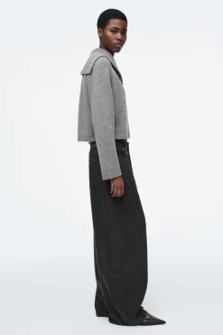 Fashion COS WEŁNIANY KARDIGAN Z ŻEGLARSKIM KOŁNIERZEM