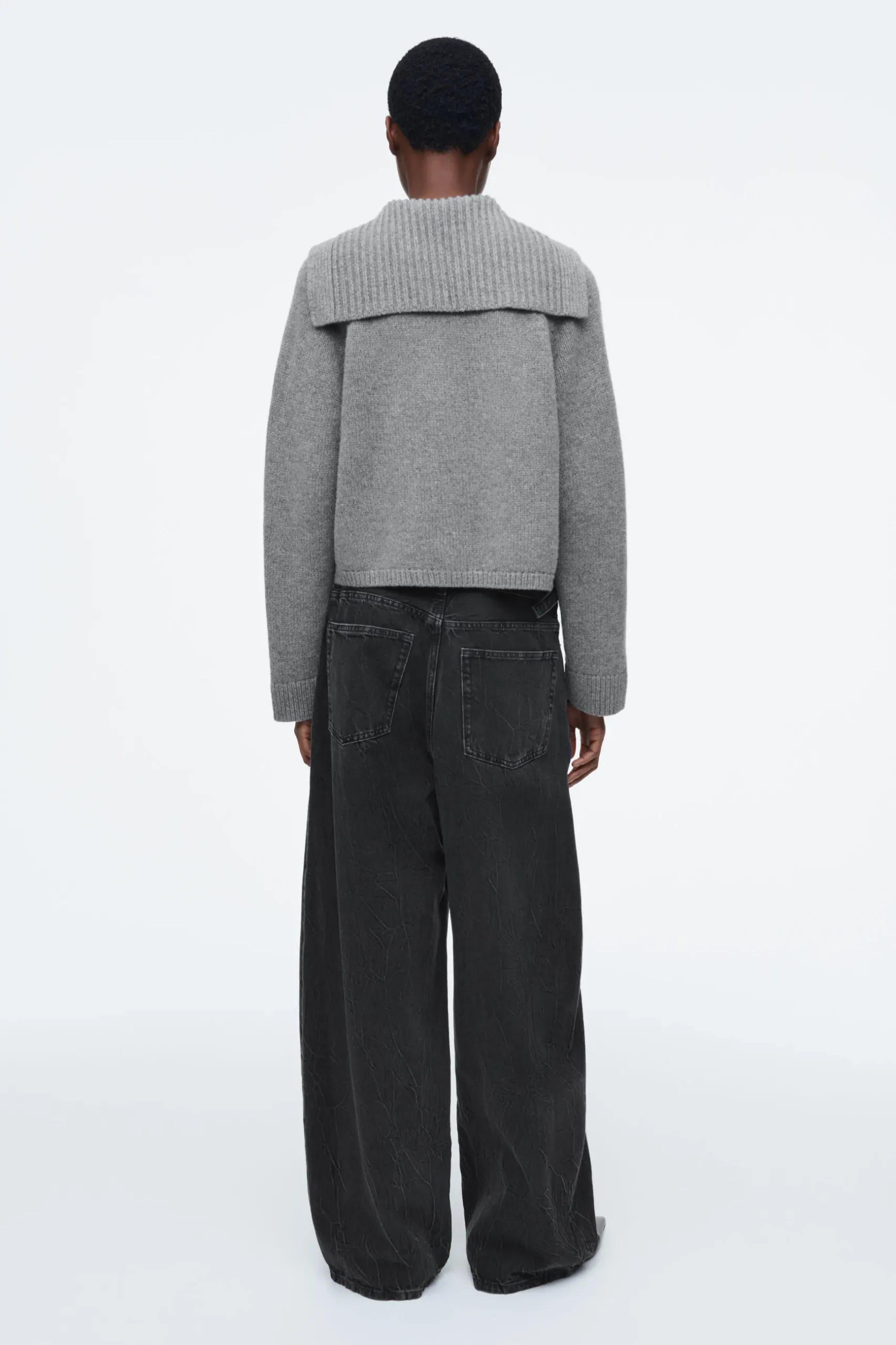 Fashion COS WEŁNIANY KARDIGAN Z ŻEGLARSKIM KOŁNIERZEM