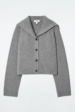 Fashion COS WEŁNIANY KARDIGAN Z ŻEGLARSKIM KOŁNIERZEM