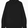New COS WEŁNIANY SWETER OVERSIZE Z WYWIJANYM GOLFEM