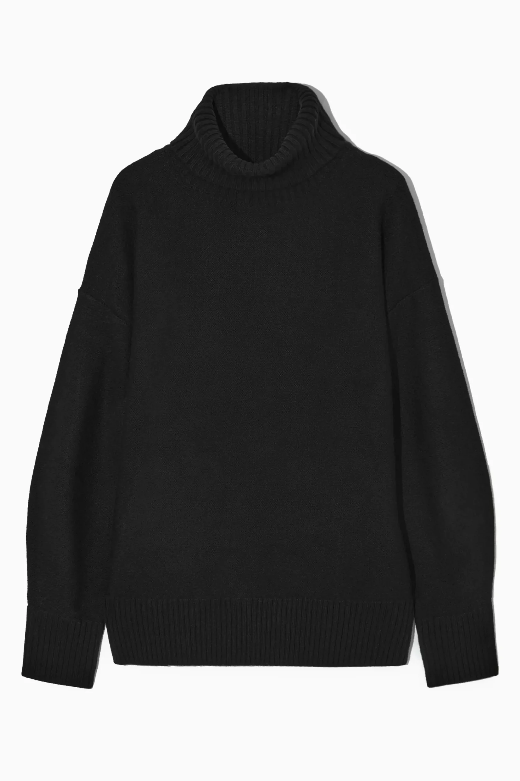 New COS WEŁNIANY SWETER OVERSIZE Z WYWIJANYM GOLFEM