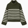 Discount COS WEŁNIANY SWETER W PASKI Z GOLFEM