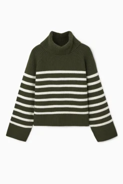 Discount COS WEŁNIANY SWETER W PASKI Z GOLFEM