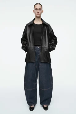 Discount COS WESTERNOWE SPODNIE TYPU BARREL Z SUROWEGO DENIMU