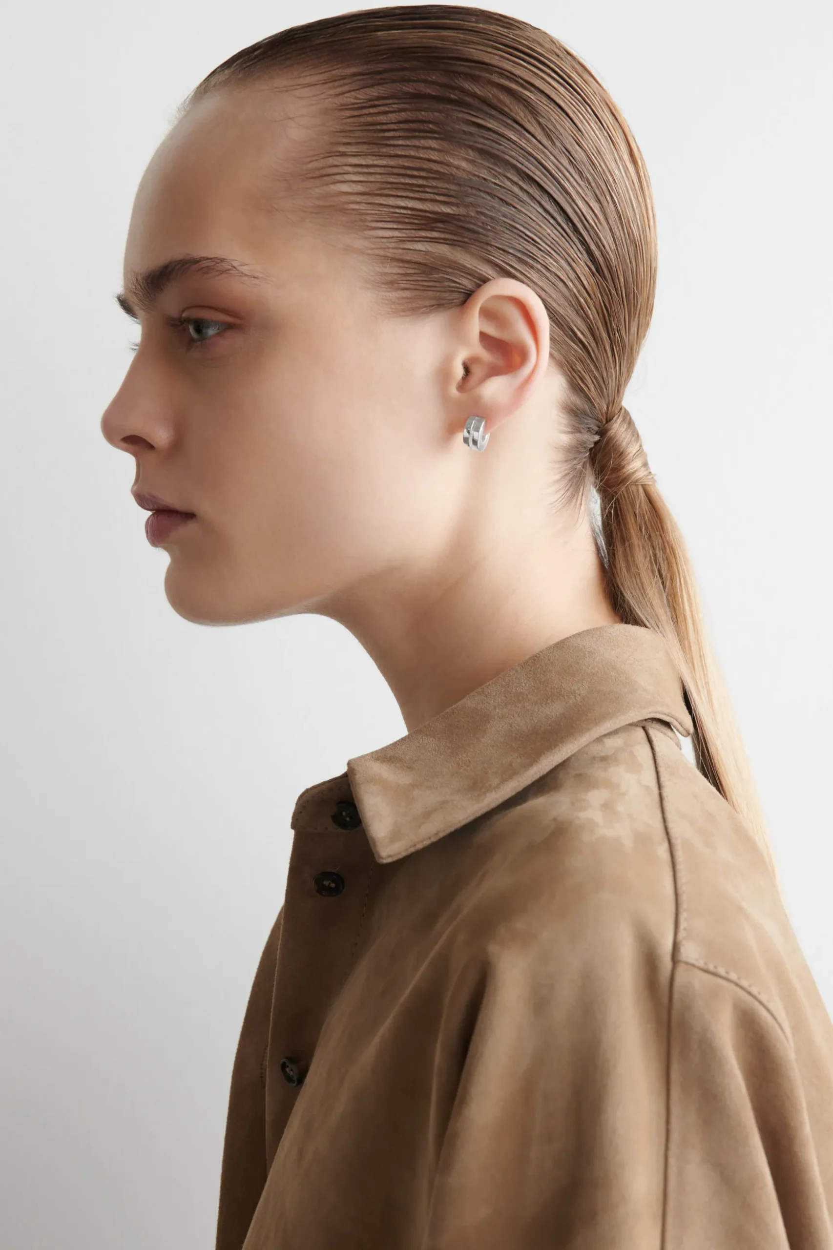 Fashion COS ZAOKRĄGLONE KOLCZYKI SZTYFTY Srebrzysty