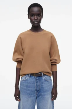 Hot COS ZAOKRĄGLONY SWETER Z DWUSTRONNEJ MIESZANKI Z WEŁNĄ