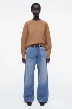 Hot COS ZAOKRĄGLONY SWETER Z DWUSTRONNEJ MIESZANKI Z WEŁNĄ