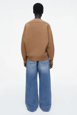 Hot COS ZAOKRĄGLONY SWETER Z DWUSTRONNEJ MIESZANKI Z WEŁNĄ