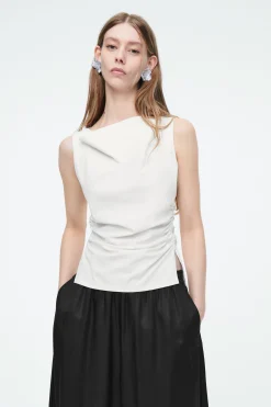 Clearance COS ZEBRANY TOP BEZ RĘKAWÓW Z LUŹNYM DEKOLTEM