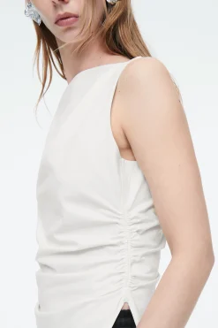 Clearance COS ZEBRANY TOP BEZ RĘKAWÓW Z LUŹNYM DEKOLTEM
