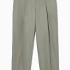 Fashion COS ZWĘŻANE SPODNIE CHINOS Z LNEM – REGULAR FIT