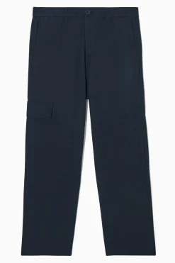 Best COS ZWĘŻANE SPODNIE W STYLU UTILITY Granatowy