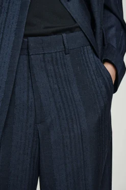 Fashion COS ŻAKARDOWE SPODNIE Z PROSTYMI NOGAWKAMI