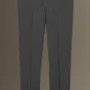 New COS ŻAKARDOWE WEŁNIANE SPODNIE – SLIM FIT Szarymelanż