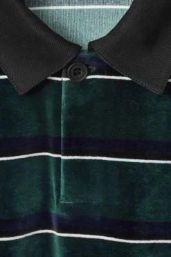Online COS AKSAMITNA KOSZULKA POLO W PASKI Z DŁUGIM RĘKAWEM