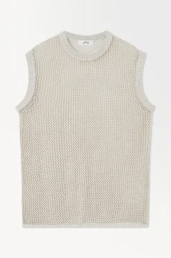 Clearance COS AŻUROWA KAMIZELKA – OVERSIZED FIT Beige