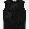 Discount COS AŻUROWA KAMIZELKA – OVERSIZED FIT Czarny