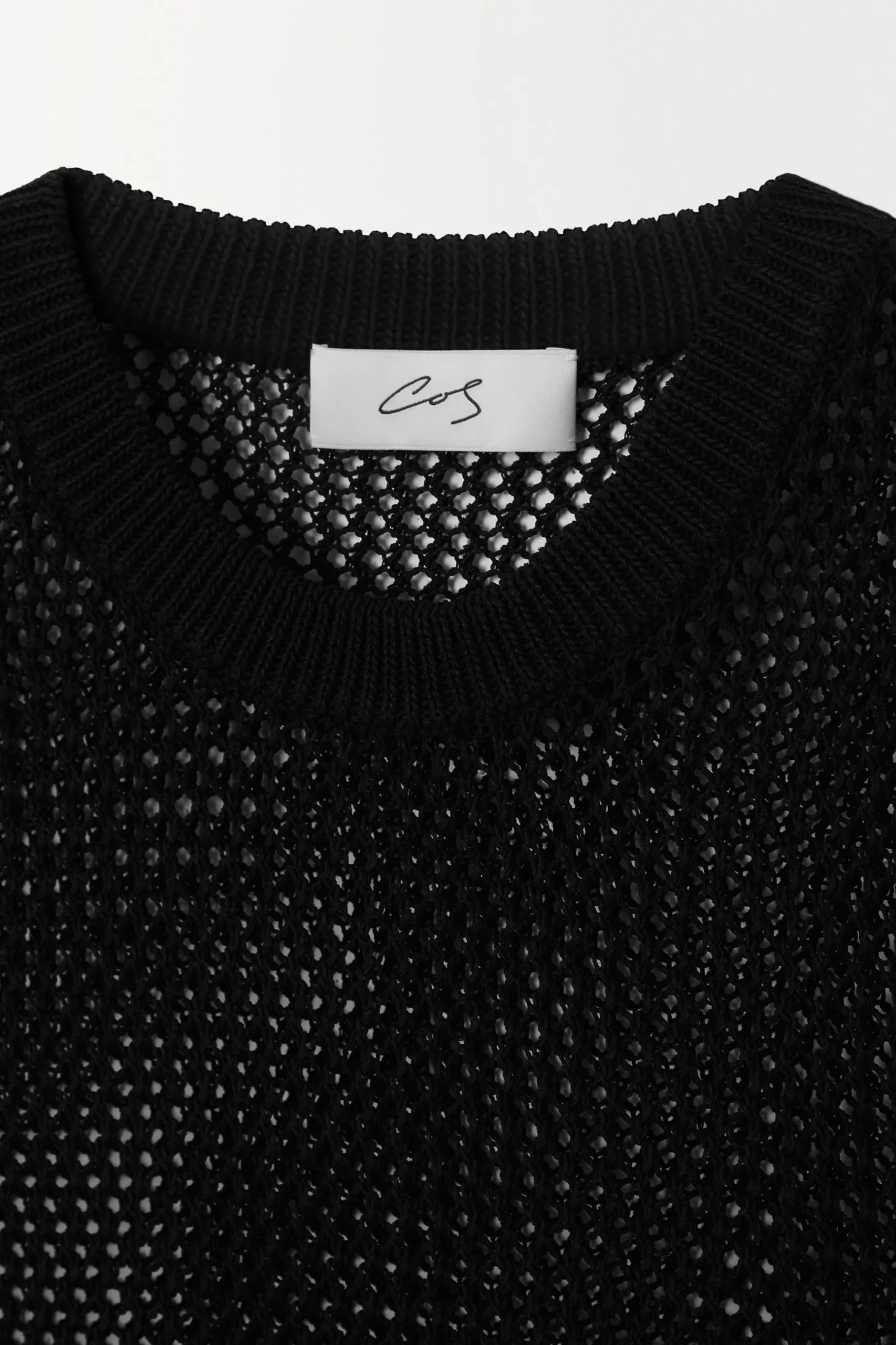 Discount COS AŻUROWA KAMIZELKA – OVERSIZED FIT Czarny