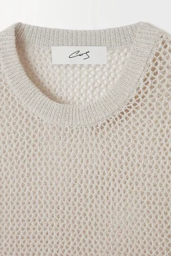 Clearance COS AŻUROWA KAMIZELKA – OVERSIZED FIT Beige
