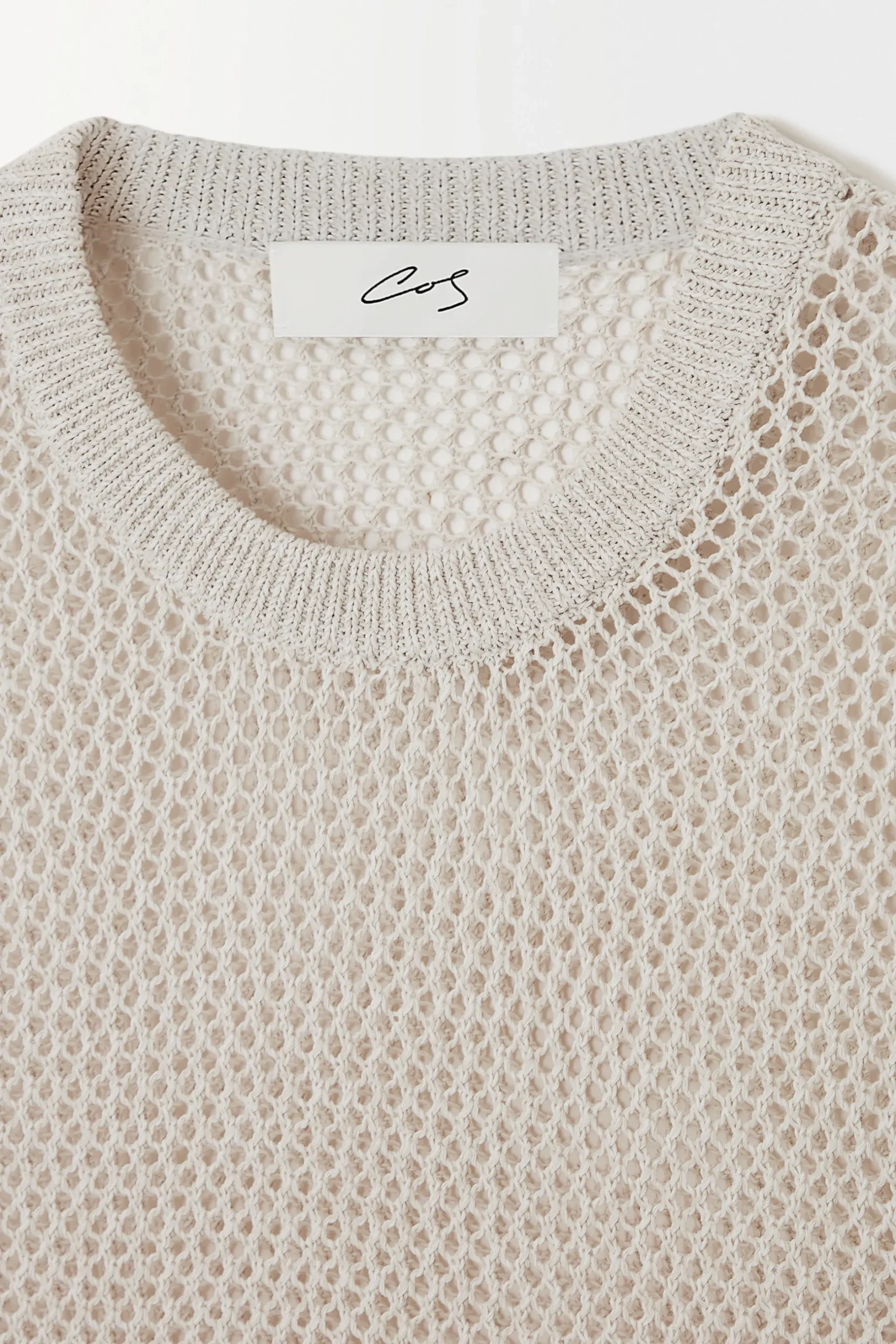 Clearance COS AŻUROWA KAMIZELKA – OVERSIZED FIT Beige