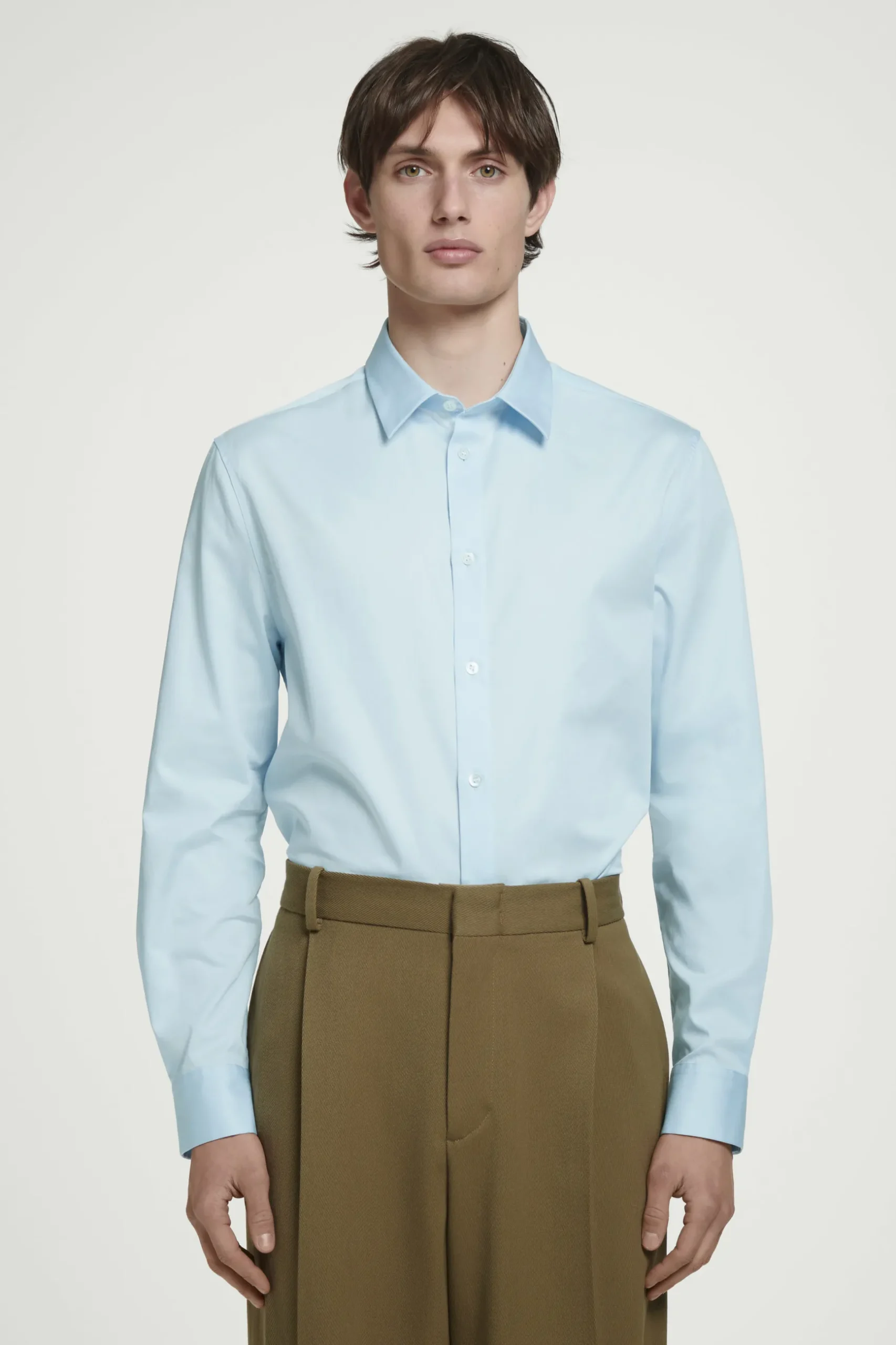 Fashion COS BAWEŁNIANA KOSZULA DO GARNITURU Niebieski