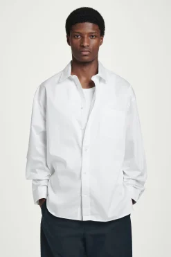 Hot COS BAWEŁNIANA KOSZULA OXFORD O KROJU OVERSIZE Biały