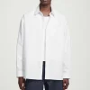Outlet COS BAWEŁNIANA KOSZULA OXFORD O KROJU OVERSIZE Biały