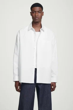 Outlet COS BAWEŁNIANA KOSZULA OXFORD O KROJU OVERSIZE Biały