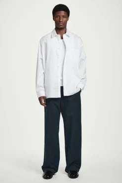Hot COS BAWEŁNIANA KOSZULA OXFORD O KROJU OVERSIZE Biały