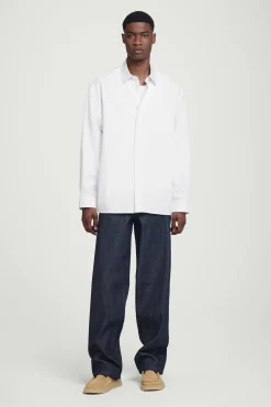 Outlet COS BAWEŁNIANA KOSZULA OXFORD O KROJU OVERSIZE Biały