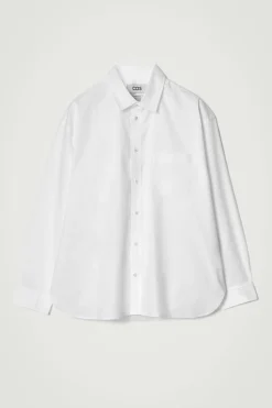 Hot COS BAWEŁNIANA KOSZULA OXFORD O KROJU OVERSIZE Biały