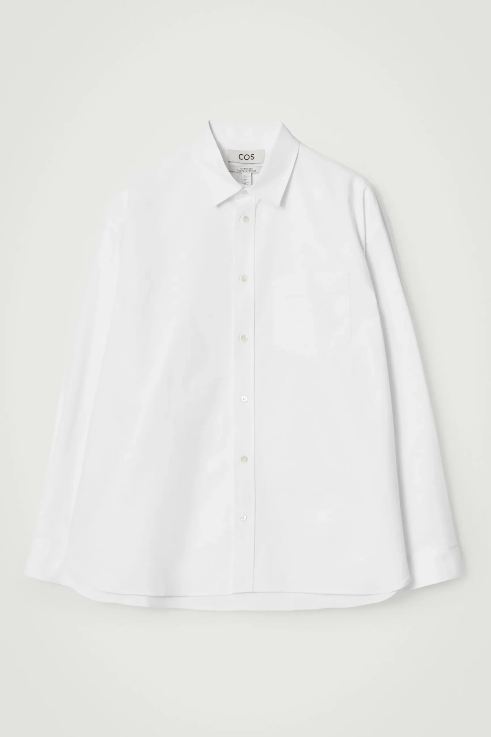 Outlet COS BAWEŁNIANA KOSZULA OXFORD O KROJU OVERSIZE Biały