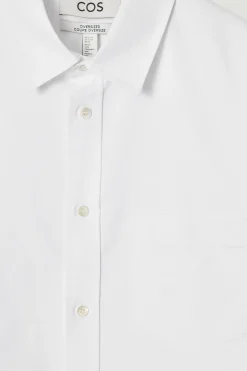 Outlet COS BAWEŁNIANA KOSZULA OXFORD O KROJU OVERSIZE Biały