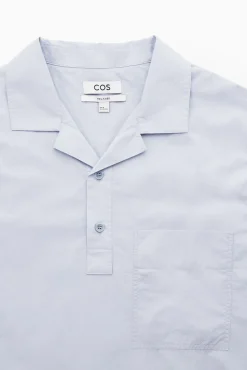 Hot COS BAWEŁNIANA KOSZULA Z PÓŁPLISĄ – RELAXED FIT Lightblue
