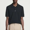 New COS BAWEŁNIANA KOSZULKA POLO Granatowy