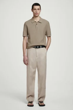Outlet COS BAWEŁNIANA KOSZULKA POLO Szarobrązowy