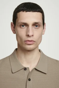 Outlet COS BAWEŁNIANA KOSZULKA POLO Szarobrązowy