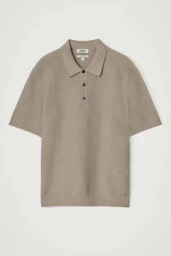 Outlet COS BAWEŁNIANA KOSZULKA POLO Szarobrązowy
