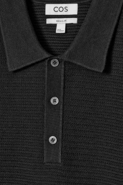 Best COS BAWEŁNIANA KOSZULKA POLO Czarny