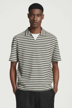 Fashion COS BAWEŁNIANA KOSZULKA POLO W PASKI