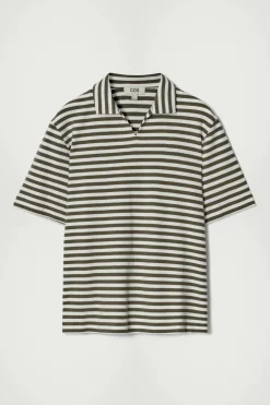 Fashion COS BAWEŁNIANA KOSZULKA POLO W PASKI