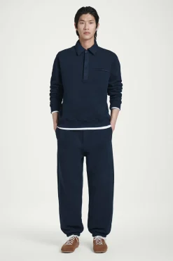New COS BAWEŁNIANE SPODNIE DRESOWE TYPU JOGGER Granatowy