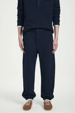 New COS BAWEŁNIANE SPODNIE DRESOWE TYPU JOGGER Granatowy
